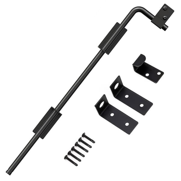 Unbranded 12 in. Cane Bolt Gate Drop Rod with Black Finish for Wood Metal Vinyl Gates or Double Doors Fence Applications