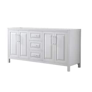 Daria 71 in. Double Bathroom Vanity Cabinet Only in White