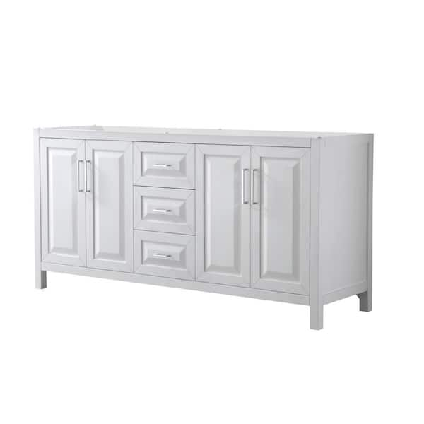 Wyndham Collection Daria 71 in. Double Bathroom Vanity Cabinet Only in White