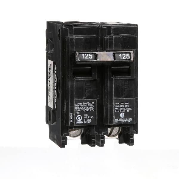 Siemens Q2125P 125 Amp Double-pole Type QP Circuit Breaker Black for sale online