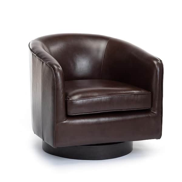 Unbranded Turner Brown Top Grain Leather Swivel Chair