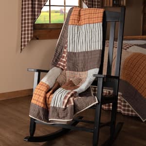 Rory Greige Chocolate Tan Rustic Quilted Cotton 60 in. x 50 in. Throw