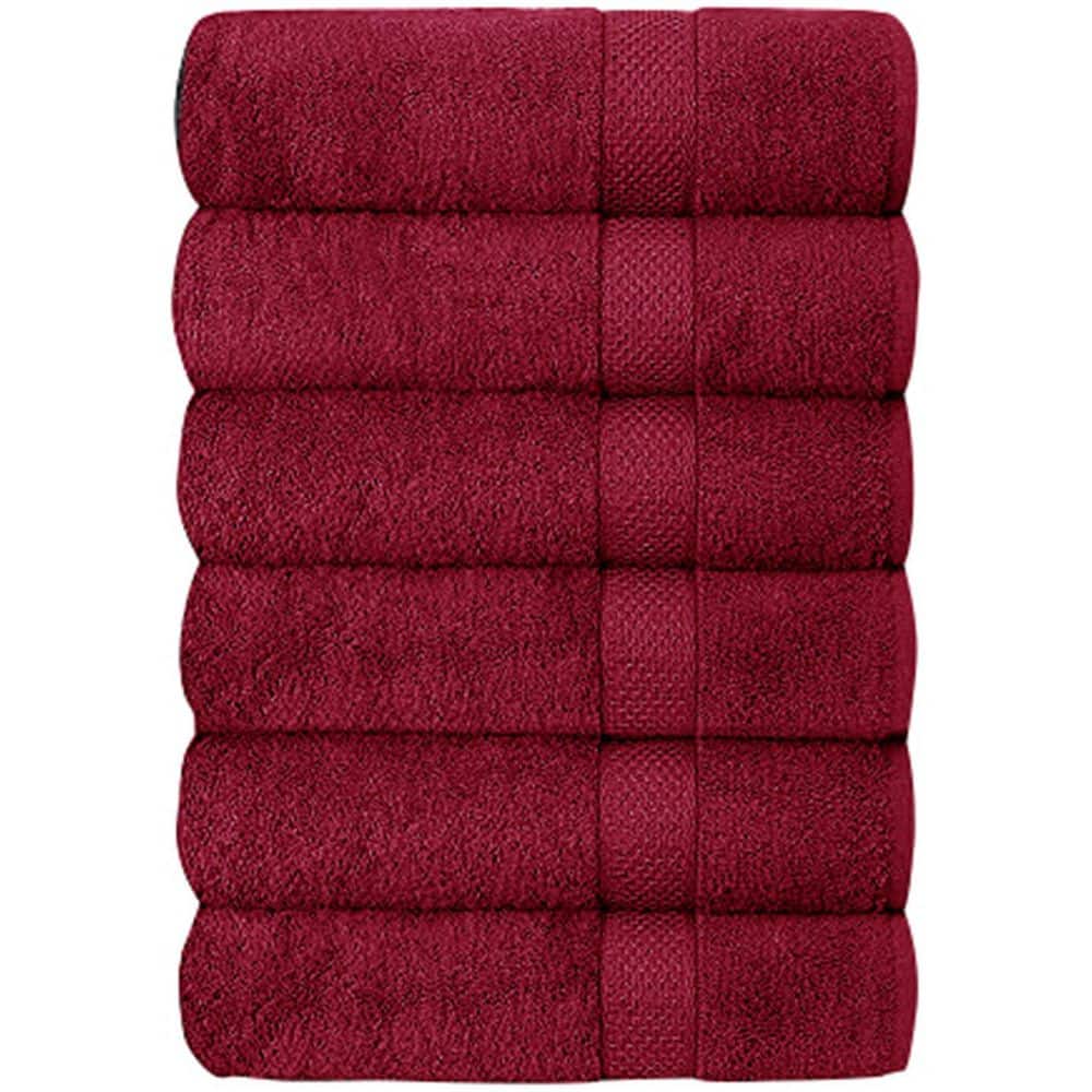 Maroon Egyptian Cotton 6-Piece Towel Set