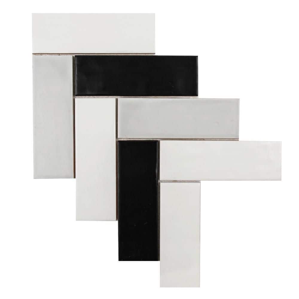 Take Home Tile Sample - Herringbone Multicolor 2.5 in. x 4 in. Matte Ceramic Mosaic Wall Tile Sample price history on PriceWatchPro