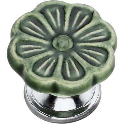 Peridot Glass Cabinet Knobs Cupboard Drawer Pulls or Kitchen Handle #K150 Set/8
