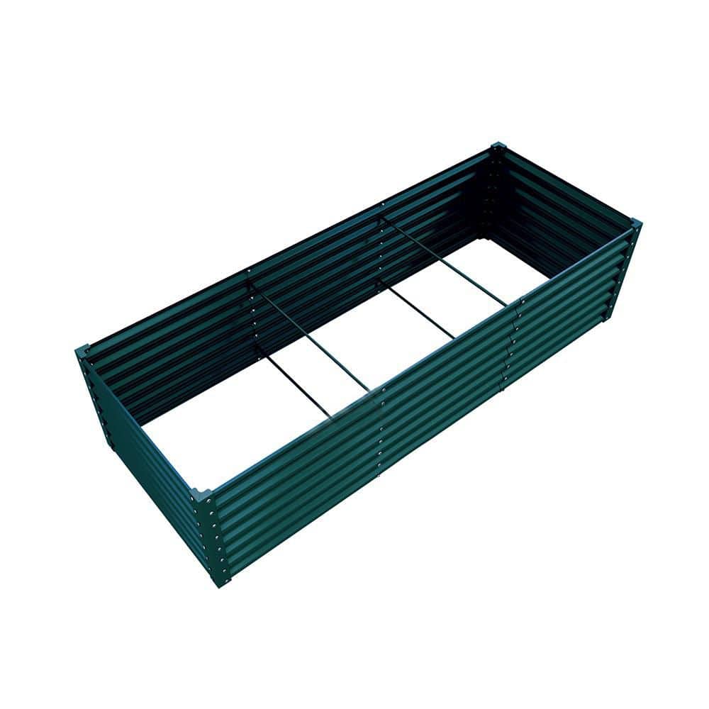 h‼︎ 96 in. x 36 in. x 24 in. Green Galvanized Raised Garden Bed