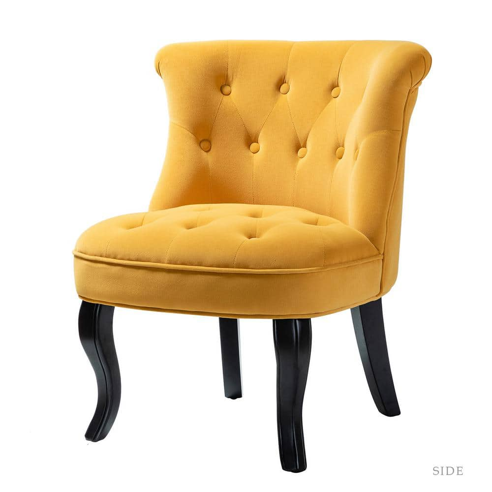 mustard tufted chair