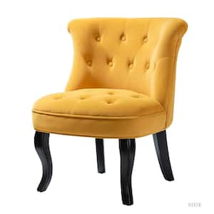 Jane Modern Mustard Velvet Tufted Accent Armless Side Chair