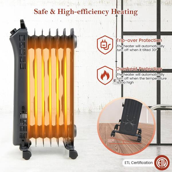 Costway 1500-Watt Electric Heater Oil Filled Space Heater Costway 1500-Watt Electric Heater Oil Filled Space Heater