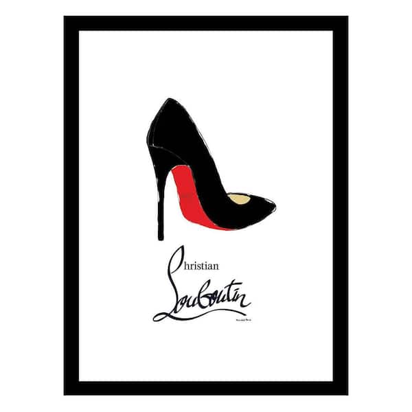 VENICE BEACH Collections Fashion Classy Black / Red Pump by Fairchild Paris Framed Graphic Print Abstract Poster Art Print 18 in. x 14 in.