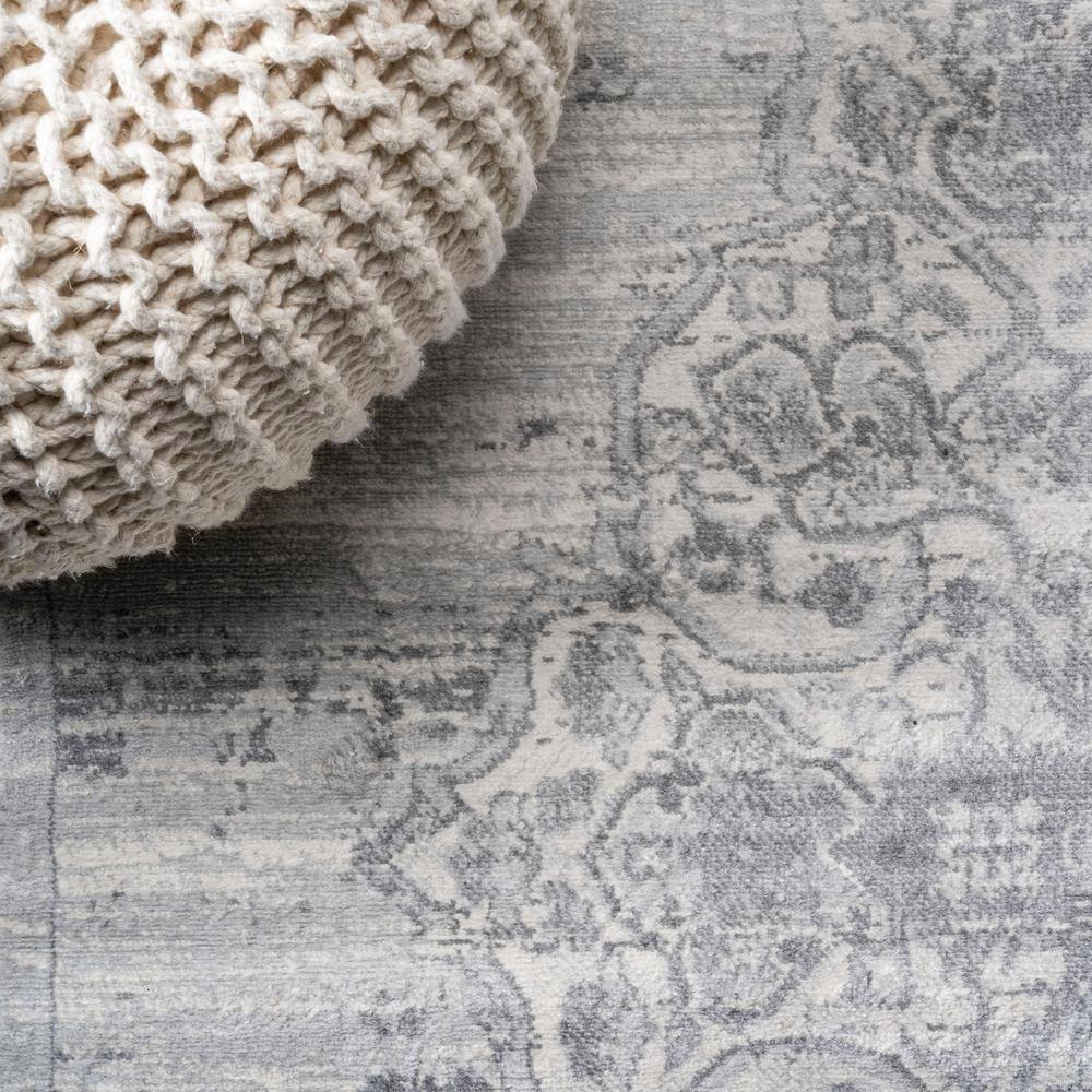Light Gray Synthetic Reversible Rectangular Area Rug 5x8 Feet