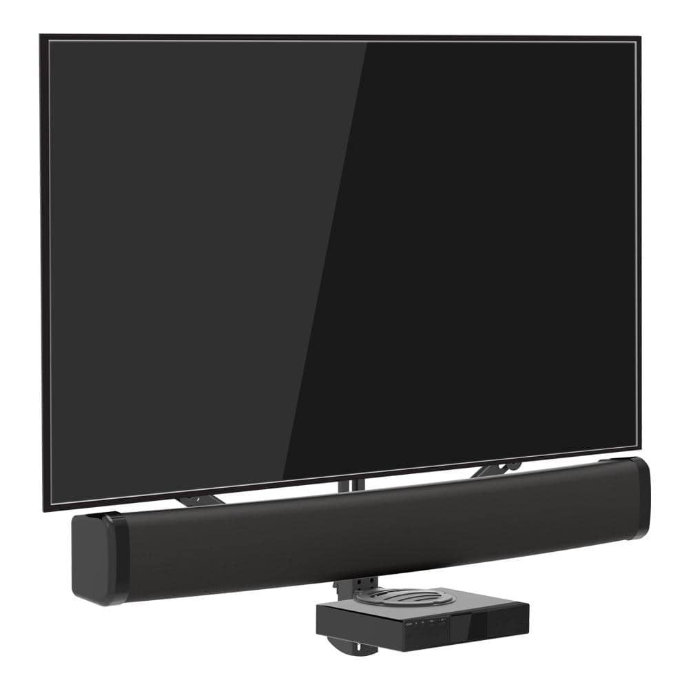 Adjustable Black Steel Universal Soundbar Mount and AV Shelf