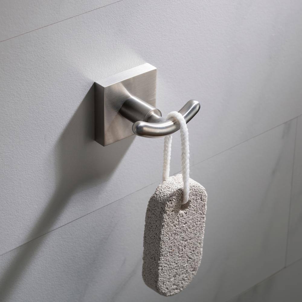Brushed Nickel Modern Double Wall Mounted Robe Hook