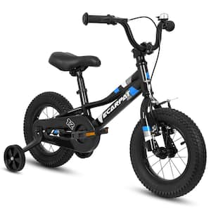 Black Bike 12 in. Wheels, 1-Speed Boys Girls Child Bicycles For 2 to 4-Years with Removable Training Wheels Baby Toys
