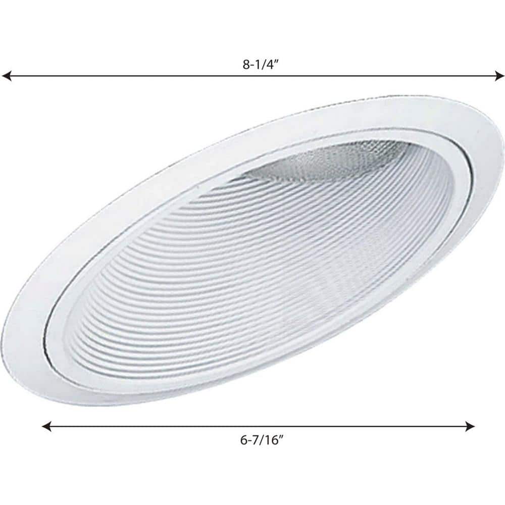 White Aluminum 8.25" Recessed Ceiling Light Trim