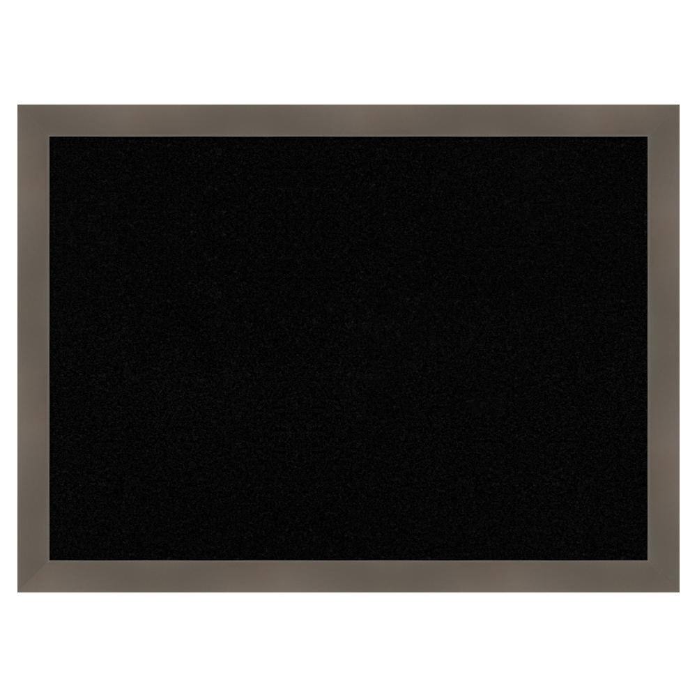 Amanti Art Edwin Clay Grey Wood Framed Black Corkboard 30 in. x 22 in