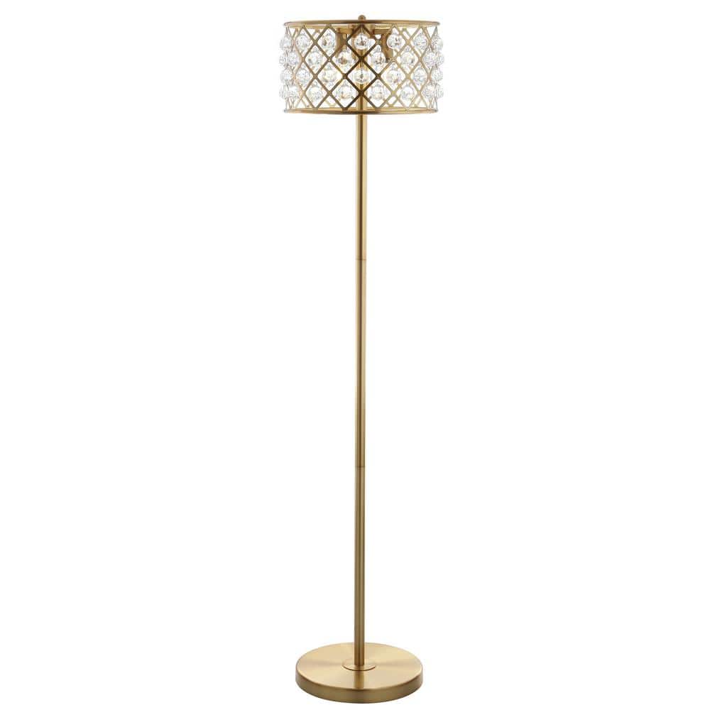 Elizabeth 60" Antique Gold Crystal Beaded Ambient Floor Lamp