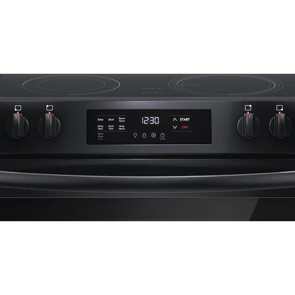 Frigidaire 30 in. 5-Element Slide-In Front Control Electric Range with  Steam Clean in Black FCFE3062AB - The Home Depot