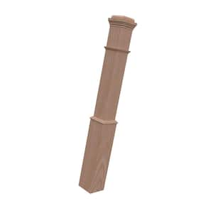 Stair Parts 4091 55 in. x 6-1/4 in. Unfinished Red Oak Box Newel Post for Stair Remodel