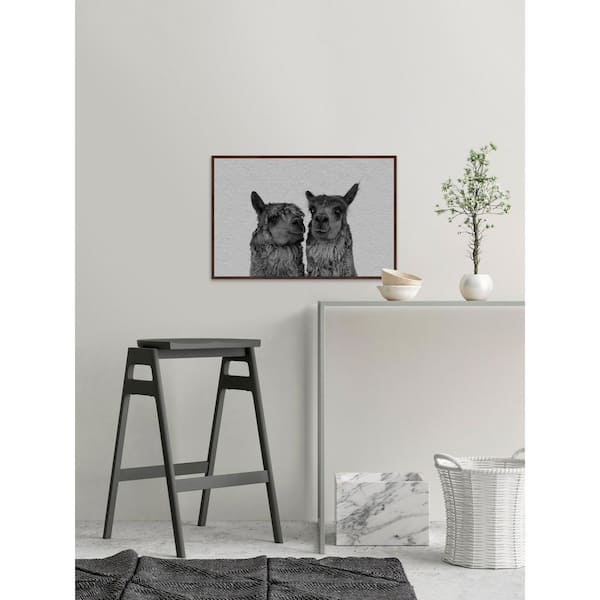 Unbranded 40 in. H x 60 in. W "Llama Couple" by Marmont Hill Framed Canvas Wall Art