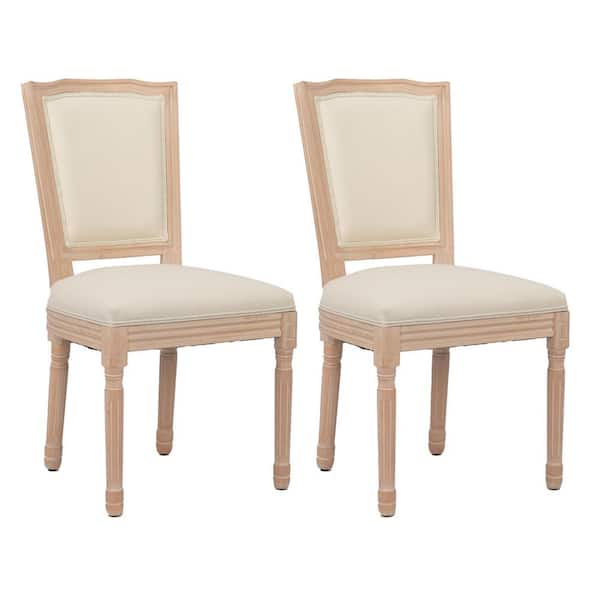 ANGELES HOME Beige Upholstered Fabrice French Dining Chair (Set of 2)