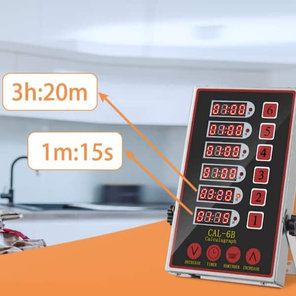 Wudkey 6 Channel Precision Stainless Steel Digital LED Kitchen