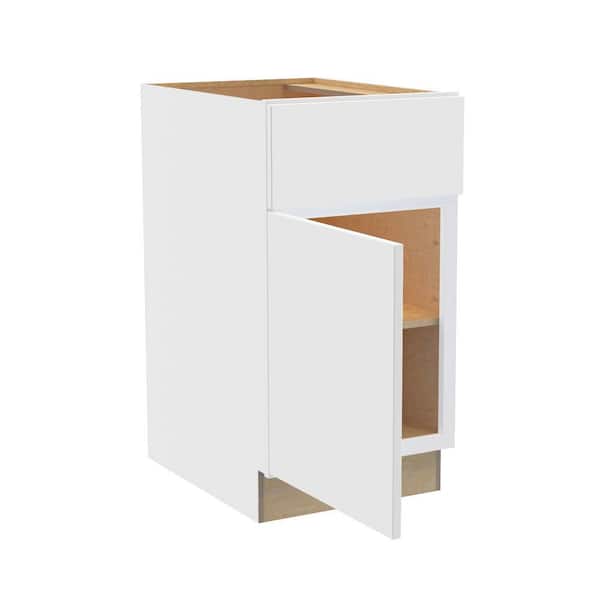 Home Decorators Collection Hargrove 18 in. W x 21 in. D x 34.5 in. H Assembled Plywood Base Bath Cabinet in Vesper White with Soft Close LH