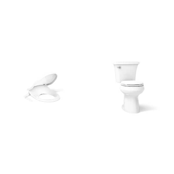 Purewash M250 White Bidet Seat and Highline Arc 10 in. Rough In Toilet with Soft Close Seat Combo