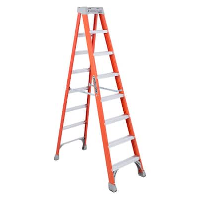 8 ft. Fiberglass Step Ladder (12 ft. Reach) with 300 lbs. Load Capacity, Type IA Duty Rating