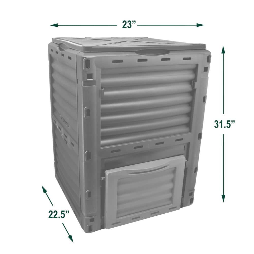80 Gallon Black and Green Plastic Outdoor Composter