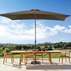 Enhance Your Outdoor Oasis with Taupe 6x9 ft. Rectangular Patio Umbrella - Stylish, Durable, and Sun-Protective