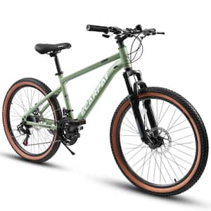 27.5 in. Green Mountain Bikes, 21-Speed Disc Brakes Trigger Shifter, Carbon Steel Frame Commuter City Bicycles