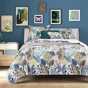 Rockaway Blue Polyester King/Cal King 3Pc. Quilt Set