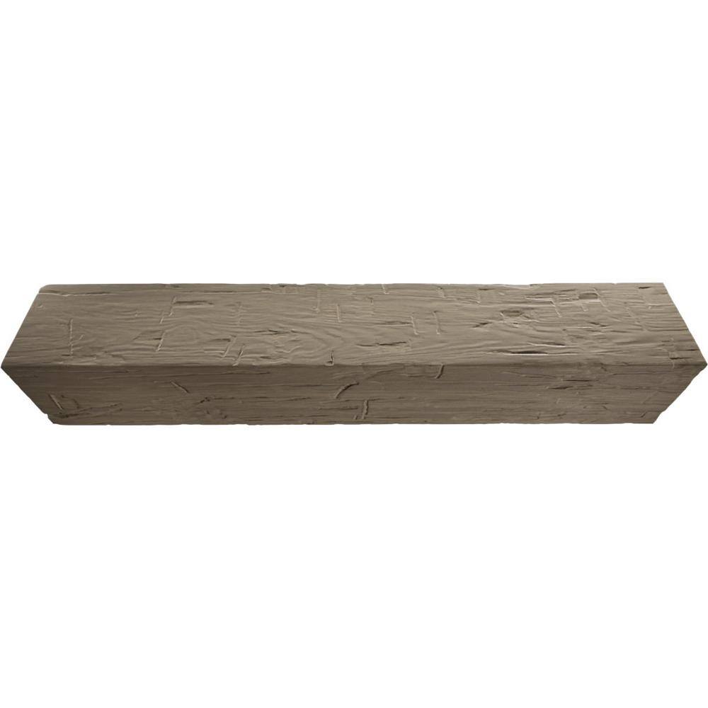 Rustic Taupe Hand Hewn Faux Wood Ceiling Beam, 12' L