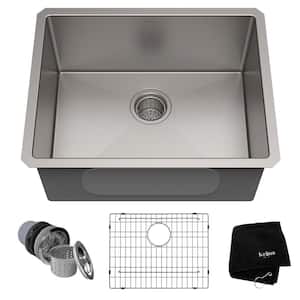 Standart PRO 23 in. Undermount Single Bowl 16 Gauge Stainless Steel Kitchen Sink with Accessories