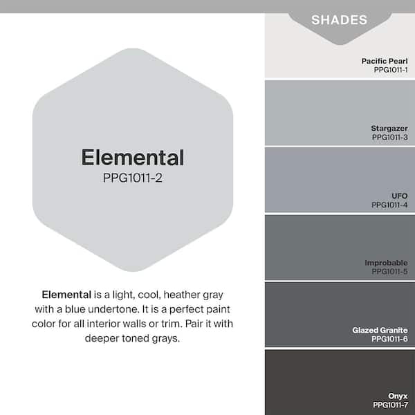 Elemental Semi Gloss Interior Paint, Light Grey Paint Home Depot
