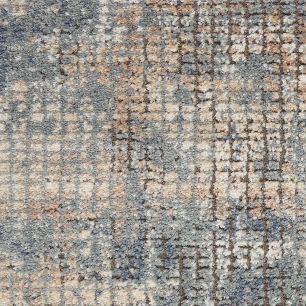 Concerto Blue and Beige Abstract Synthetic 5'3" x 7'3" Area Rug