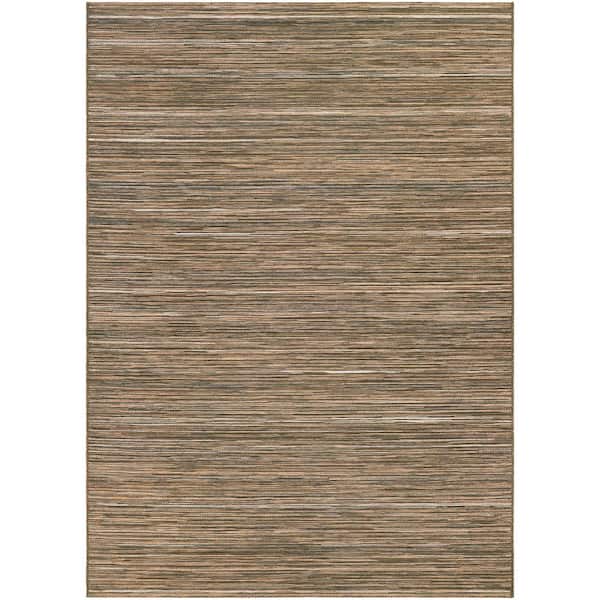 Couristan Cape Hinsdale Brown-Ivory 4 ft. x 6 ft. Indoor/Outdoor Area Rug