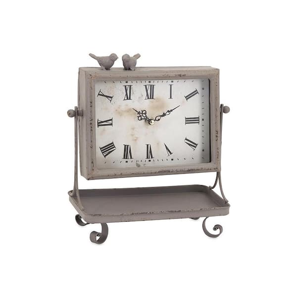 Generic unbranded Finch 9 in. x 10.5 in. Iron Table Clock