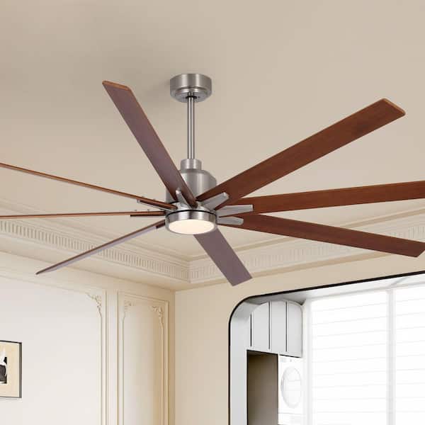 YUHAO Charm 84 in. Indoor Solid Wood Blades Brush Nickel Ceiling