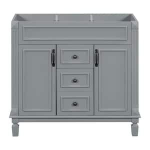 35.9 in. W x 18.1 in. D x 33 in. H Freestanding Bath Vanity Cabinet without Top in Grey