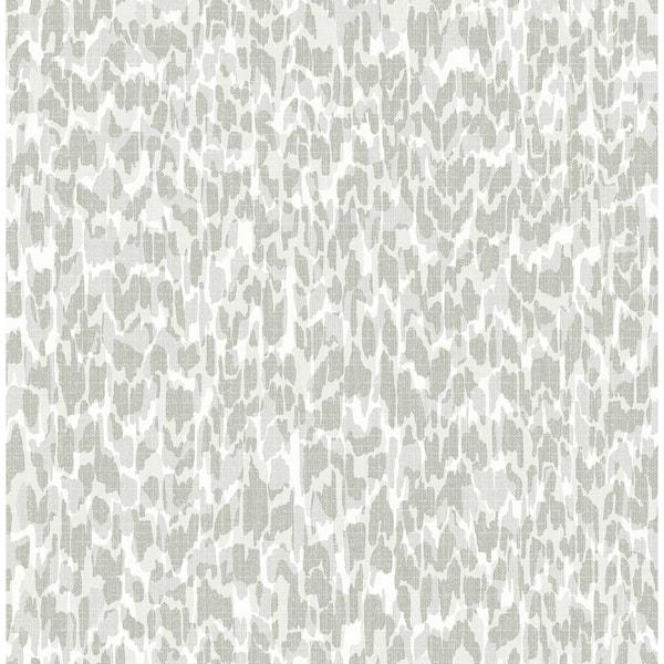 A-Street Prints Flavia Grey Animal Print Fabric Non-Pasted Matte Wallpaper