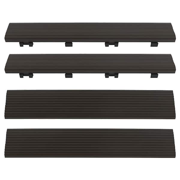 1/6 ft. x 1 ft. Quick Deck Composite Deck Tile Straight Fascia in Indonesian Merbau (4-Pieces/Box)