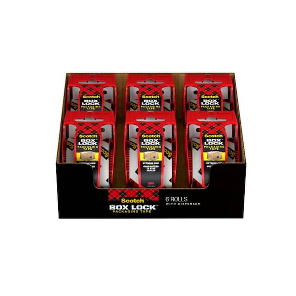 Scotch Box Lock Shipping Packaging Tape 1.88 in. x 22.2 yd. (6-Rolls/Pack)