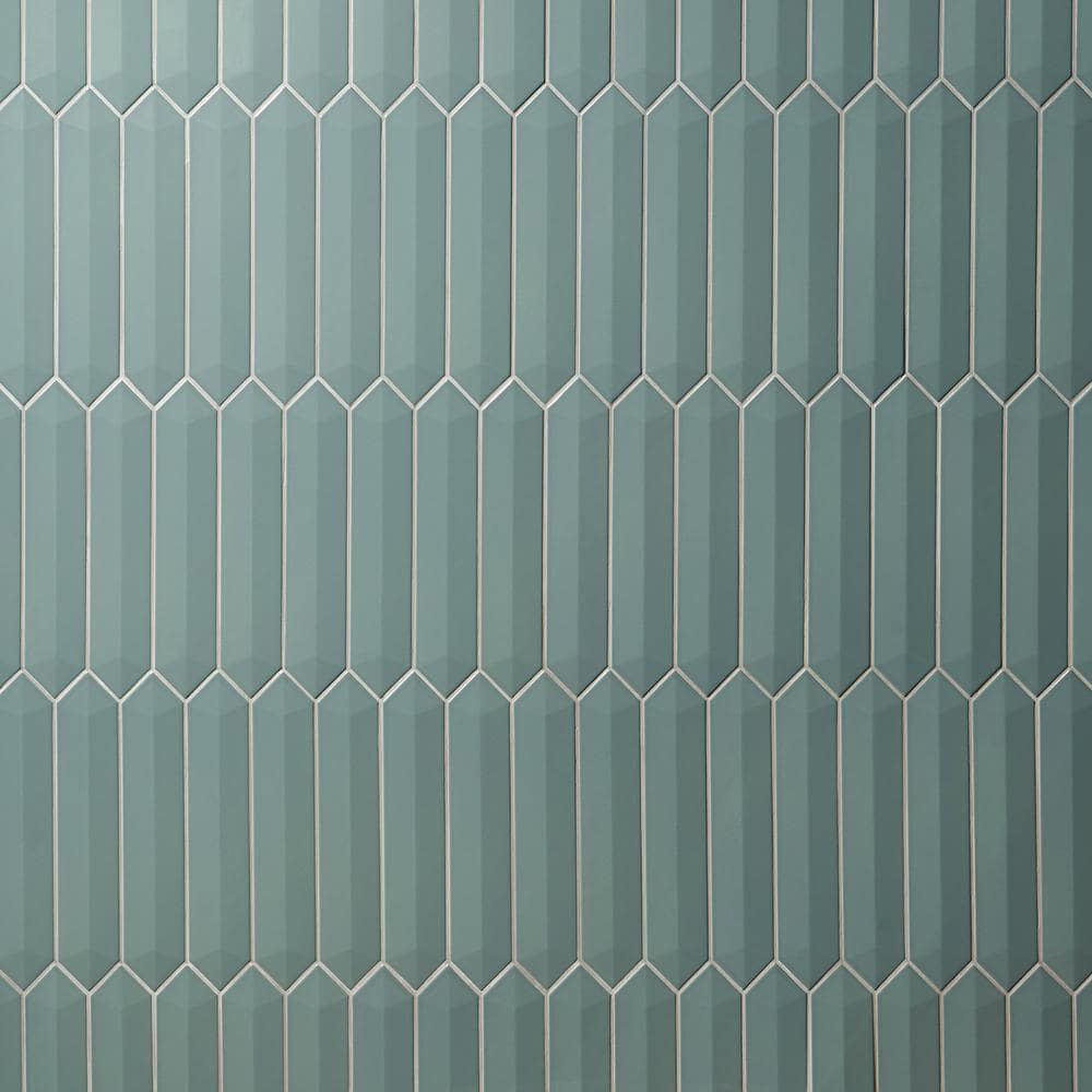 Jade 3x13 Polished Ceramic Hexagonal Wall Tile