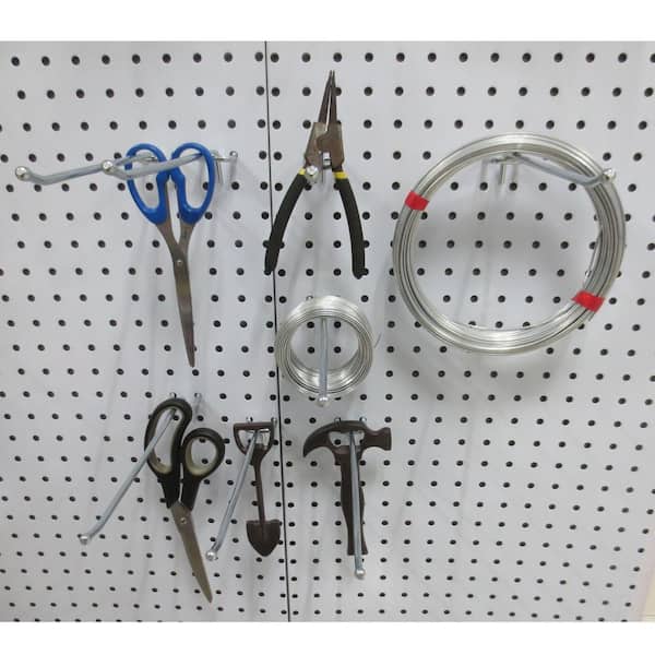 2 Plastic Hook for Thin Metal Pegboard, Fit for 1/4 (6mm) Pegboard 1 On Center (Set of 25) FixtureDisplays