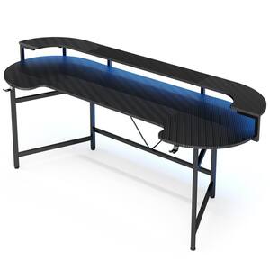 TRIBESIGNS WAY TO ORIGIN Halseey 75 in. Black Wood and Metal Computer ...