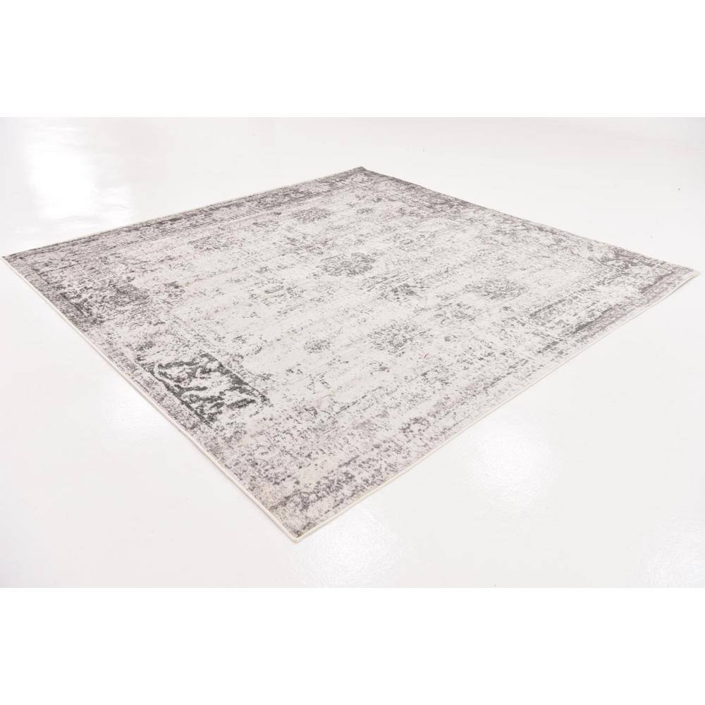 Casino Sofia Gray 8' Square Indoor Synthetic Rug