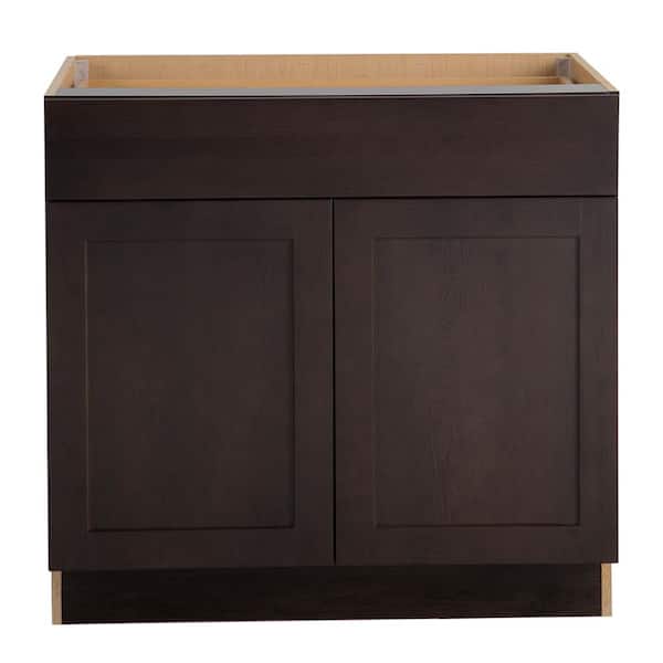 Hampton Bay Edson Shaker Assembled 36x34.5x24.5 in. Base Cabinet with Soft Close Full Extension Drawer in Dusk