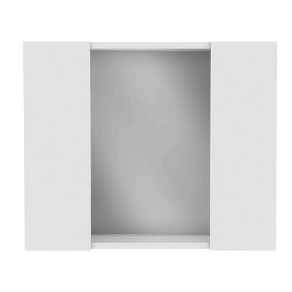 23.6 in. W x 19.5 in. H Rectangular Wooden Medicine Cabinet with Mirror, White